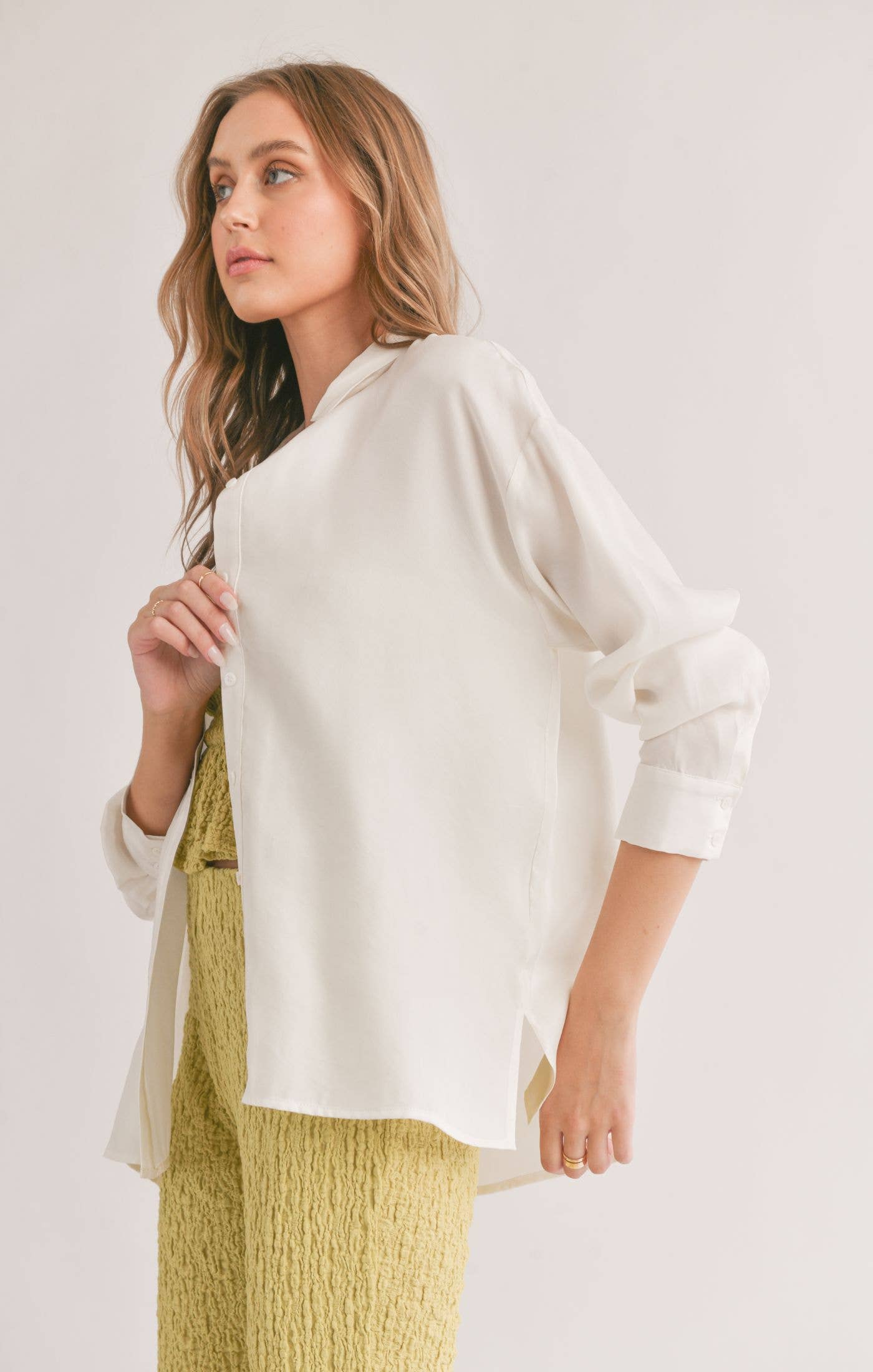 Dunes Button Up Shirt: WHITE