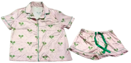 Satin Pajama Set - "Tennis Forever"